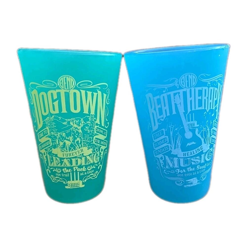 Lot of 2 SILIPINT Bend Oregon Beer Silicone Dog-Town Beat-Theraphy Cups 16oz